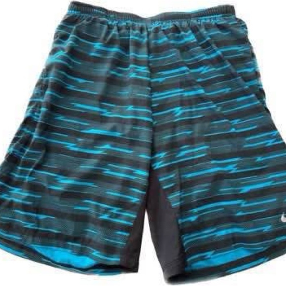 Nike Black and Blue Athletic Shorts